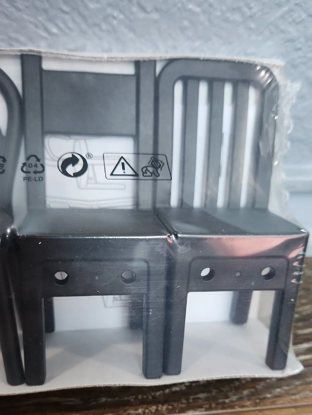NWT Ikea Fjantig Black Mini Chair Wall Hooks